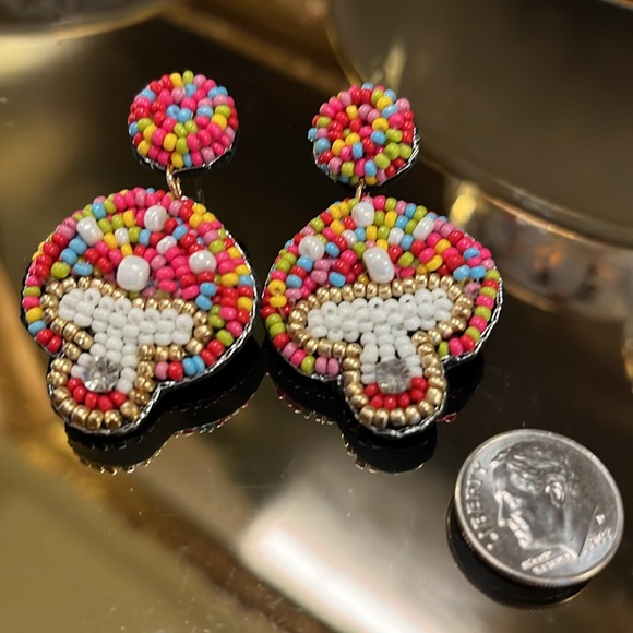 Beaded Mushroom Earrings - Picture 2 of 5